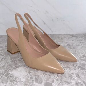 Nordstrom tan nopolina leather block heels